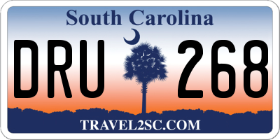 SC license plate DRU268