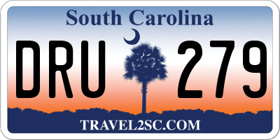 SC license plate DRU279