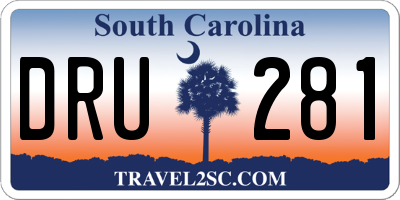 SC license plate DRU281