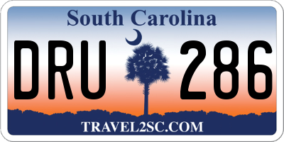 SC license plate DRU286