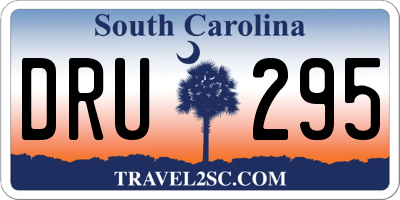 SC license plate DRU295