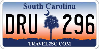 SC license plate DRU296