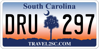 SC license plate DRU297