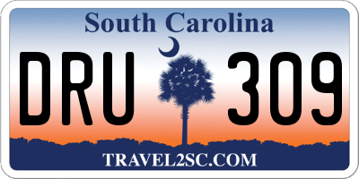 SC license plate DRU309