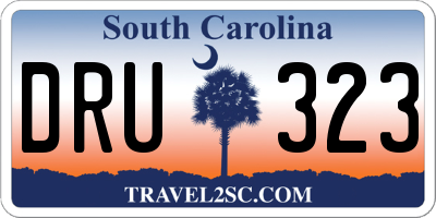 SC license plate DRU323