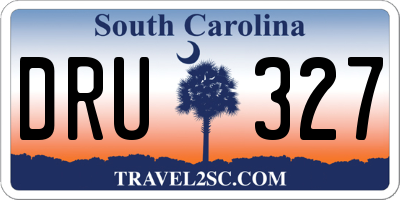 SC license plate DRU327