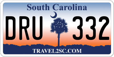 SC license plate DRU332