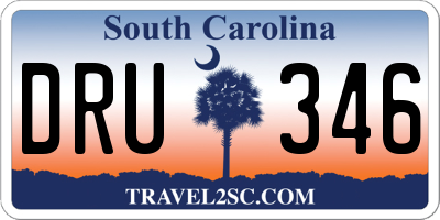 SC license plate DRU346
