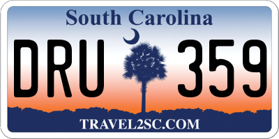 SC license plate DRU359