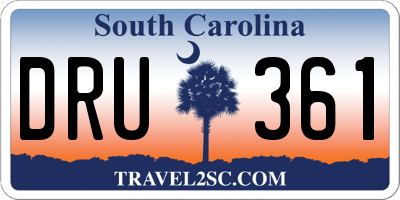 SC license plate DRU361