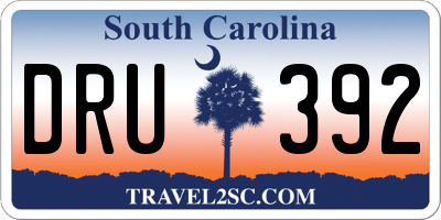 SC license plate DRU392