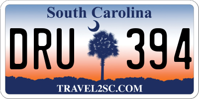 SC license plate DRU394