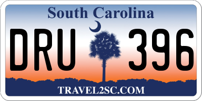 SC license plate DRU396