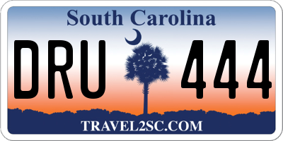 SC license plate DRU444