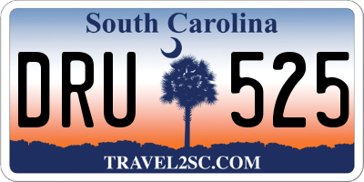 SC license plate DRU525
