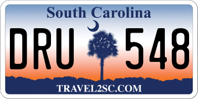 SC license plate DRU548