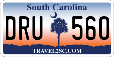 SC license plate DRU560