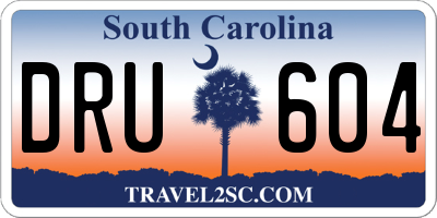 SC license plate DRU604