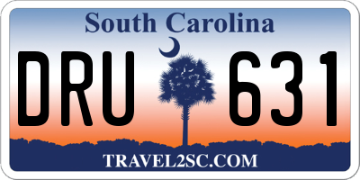 SC license plate DRU631