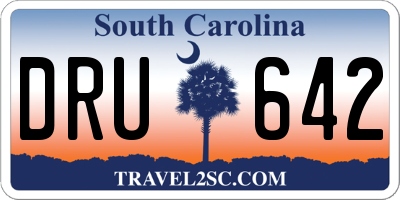 SC license plate DRU642