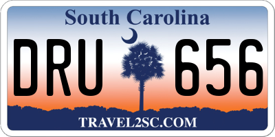 SC license plate DRU656
