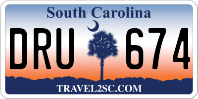 SC license plate DRU674