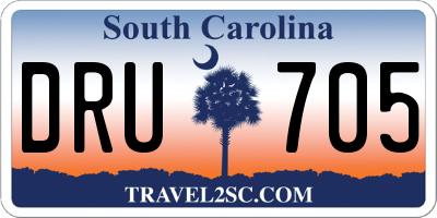 SC license plate DRU705