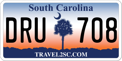 SC license plate DRU708