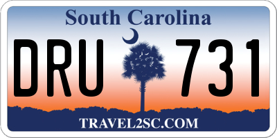 SC license plate DRU731