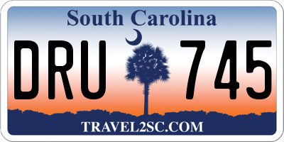SC license plate DRU745