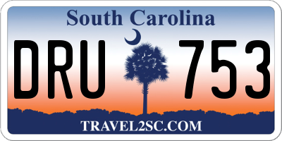 SC license plate DRU753