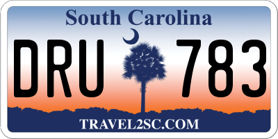 SC license plate DRU783