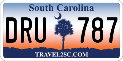 SC license plate DRU787