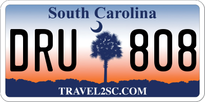 SC license plate DRU808