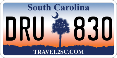 SC license plate DRU830