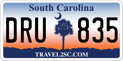 SC license plate DRU835