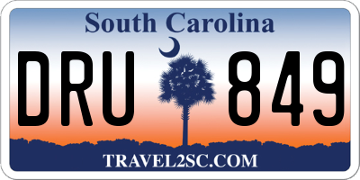 SC license plate DRU849