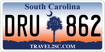 SC license plate DRU862