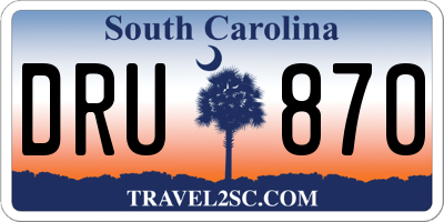 SC license plate DRU870