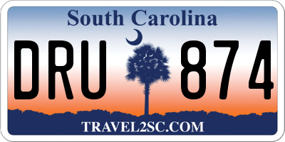 SC license plate DRU874