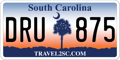 SC license plate DRU875
