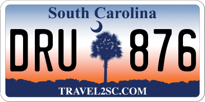 SC license plate DRU876