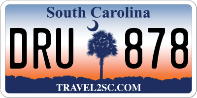SC license plate DRU878