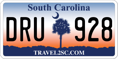 SC license plate DRU928