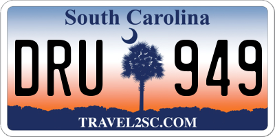 SC license plate DRU949