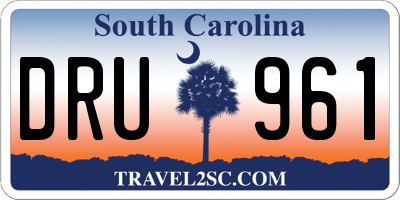 SC license plate DRU961