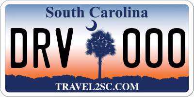 SC license plate DRV000