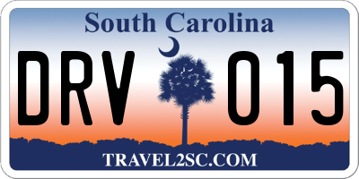 SC license plate DRV015
