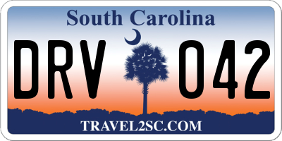 SC license plate DRV042