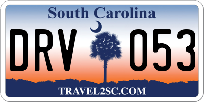 SC license plate DRV053